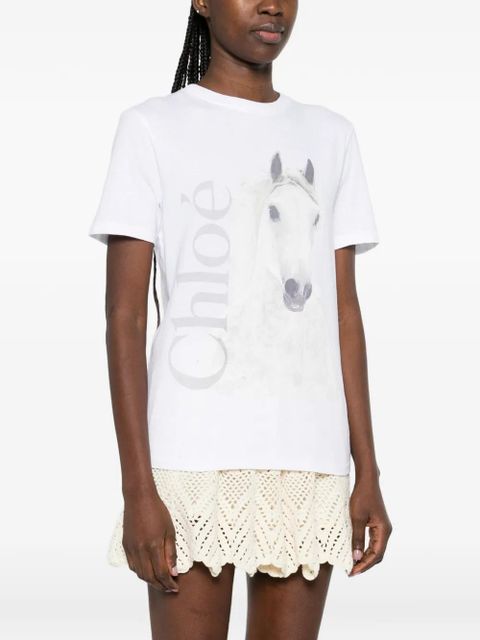 Chloé Horse-print T-shirt - White