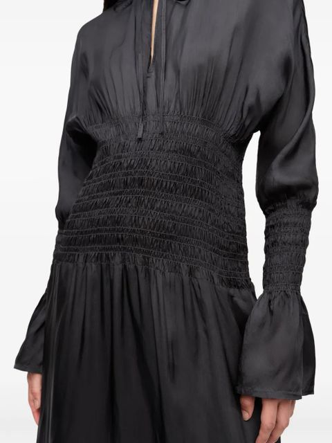 GANNI smocked dress - Black
