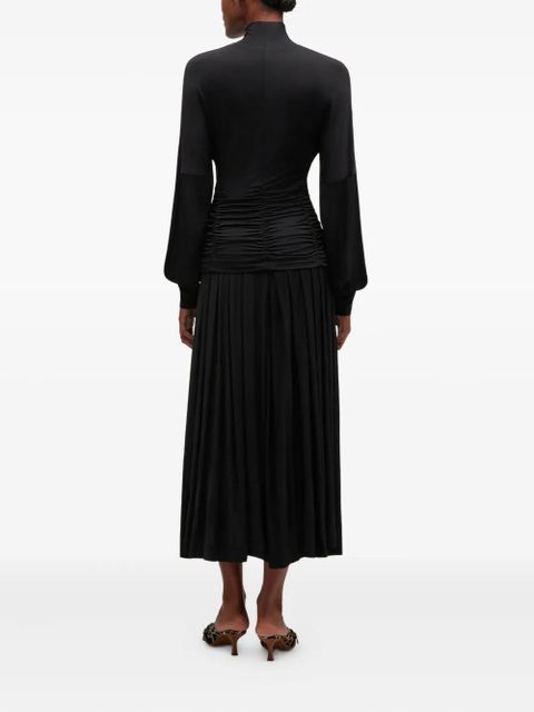 GANNI pleated midi dress - Black