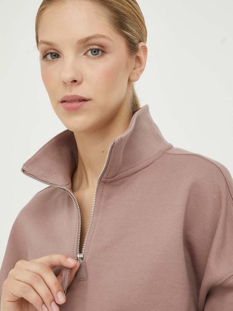 G-Star bluza bawełniana damska kolor brązowy gładka