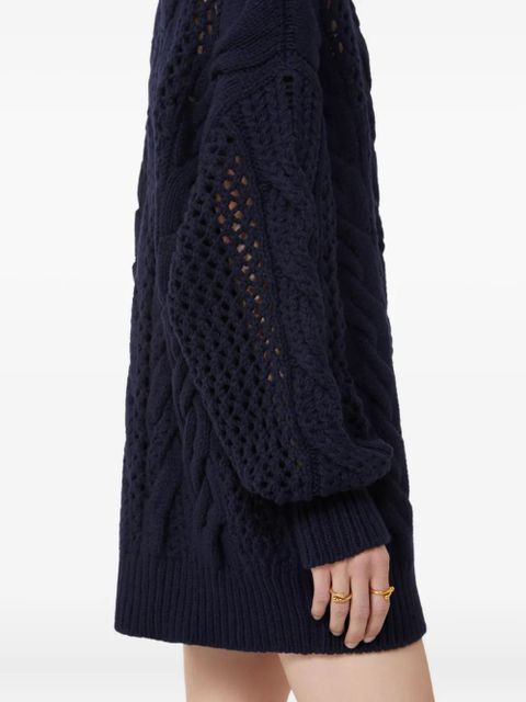 Sportmax CALCO cable-knit eyelet-detail sweater - Blue