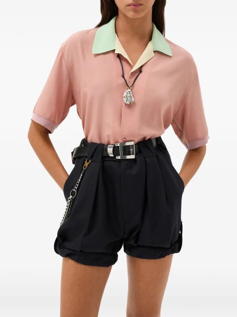Versace silk-poplin crop shirt - Pink