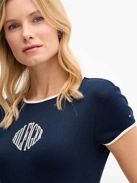 Tommy Hilfiger t-shirt bawełniany damski kolor granatowy WW0WW47881