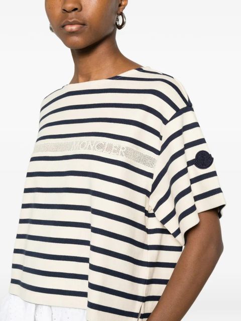 Moncler striped short-sleeve T-shirt - Neutrals