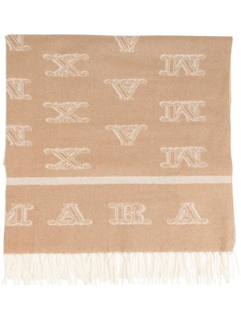 Max Mara embroidered logo pattern scarf - Neutrals - zdjęcie produktu nr 1