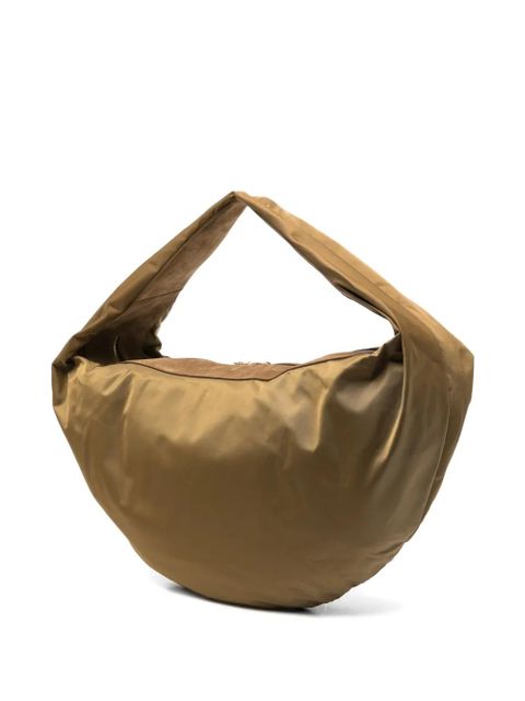 KHAITE suede-trimmed shoulder bag - Green