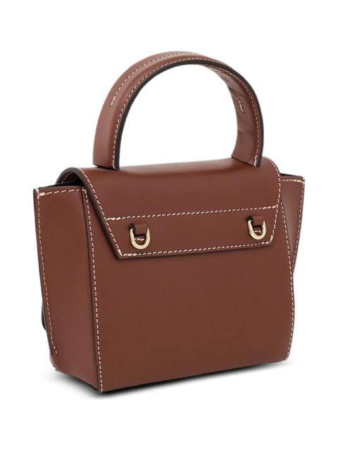 ATP Atelier mini Montalcino contrast-stitching flap tote bag - Brown