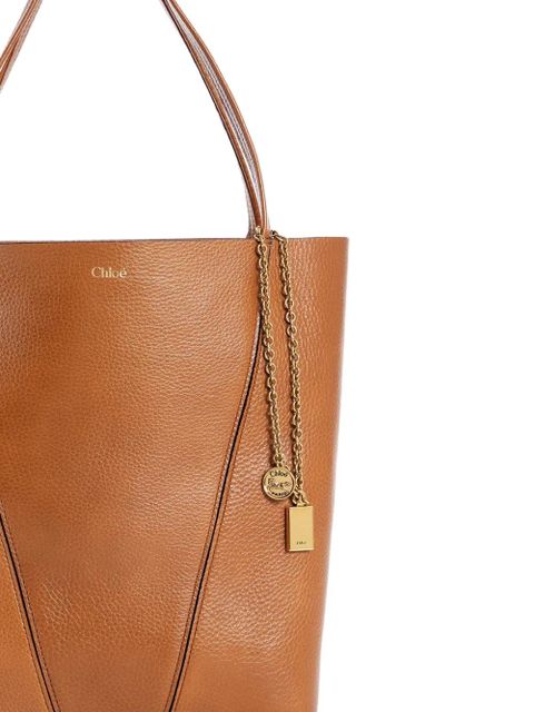 Chloé Spin leather tote bag - Brown - zdjęcie produktu nr 2