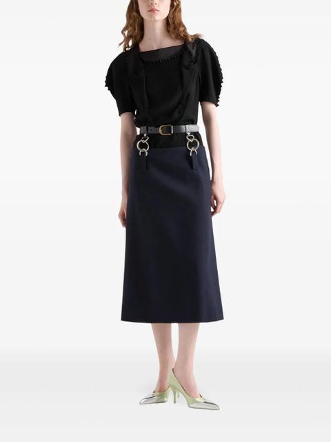 Prada rush stitch belted midi skirt - Blue - zdjęcie produktu nr 2