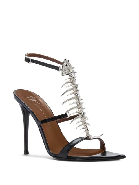 Giuseppe Zanotti Slim 2.0 fishbone-motif sandals - Black - zdjęcie produktu nr 2