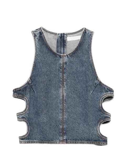 Chloé cut-out acid-wash top - Blue - zdjęcie produktu nr 1