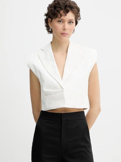 IRO kamizelka bawełniana kolor biały jednorzędowa WM07BALNY - zdjęcie produktu nr 1