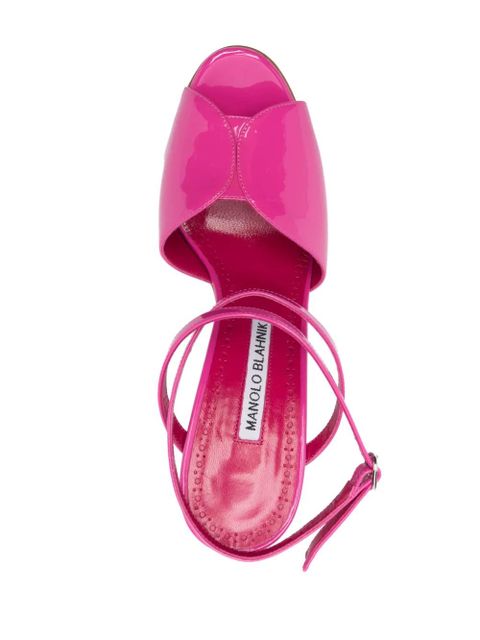 Manolo Blahnik 110mm shimmer-finish sandals - Pink
