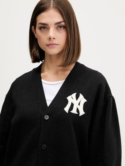 New Era kardigan z domieszką wełny kolor czarny 60684475