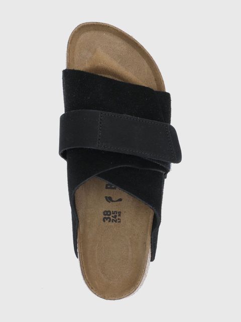 Birkenstock klapki zamszowe Kyoto damskie kolor czarny 1022566