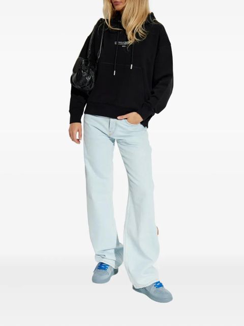 Off-White drawstring logo-detail hoodie - Black - zdjęcie produktu nr 2