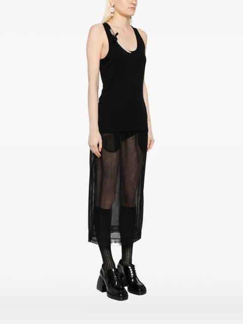 Simone Rocha pearl-and-chain tank top - Black