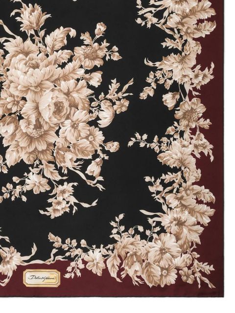 Dolce & Gabbana floral-border silk scarf - Black - zdjęcie produktu nr 2