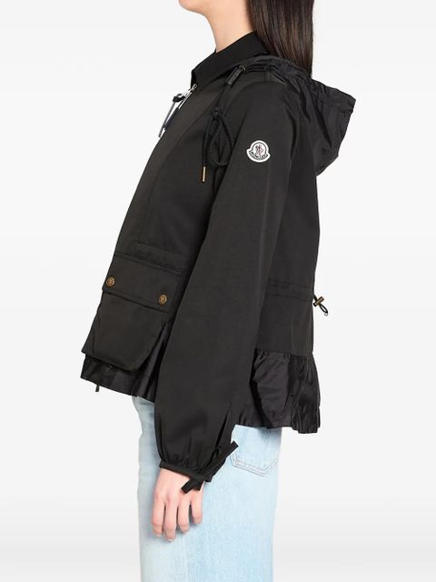 Moncler removable hood flap pocket jacket - Black