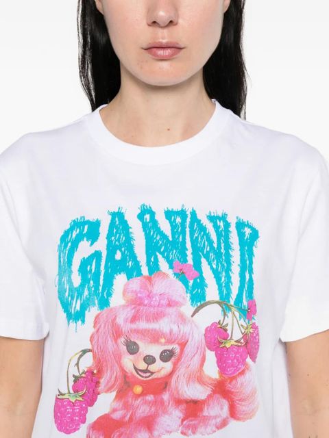 GANNI dog graphic T-shirt - White