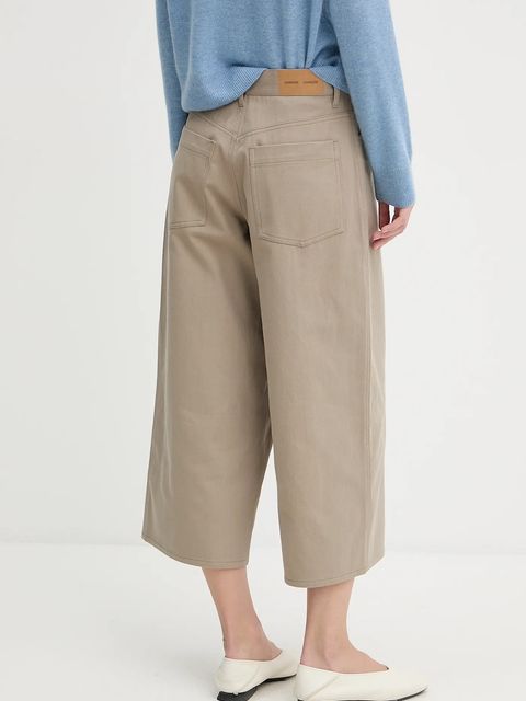 Samsoe Samsoe szorty bawełniane SAHARP damskie kolor beżowy gładkie high waist F25200114