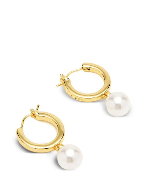 Self-Portrait pearl drop earrings - Gold