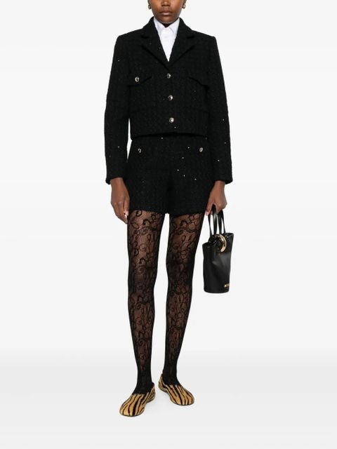 Maje sequin-embellished tweed blazer - Black