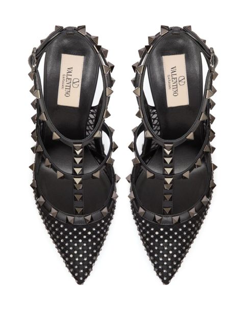 Valentino Garavani 100mm Rockstud mesh pumps - Black
