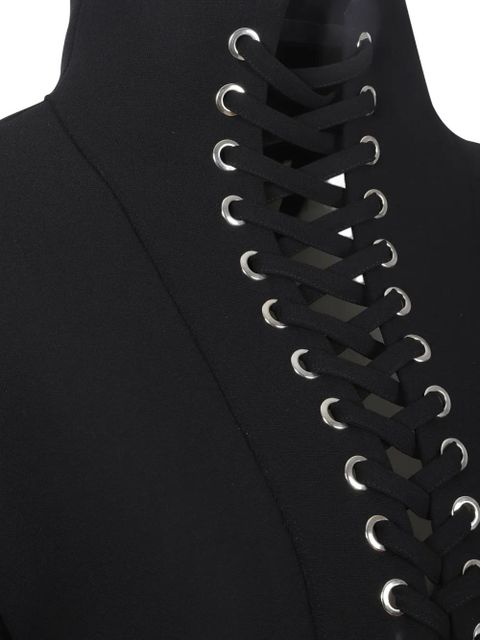 KHAITE lace-up high-neck lee dress - Black