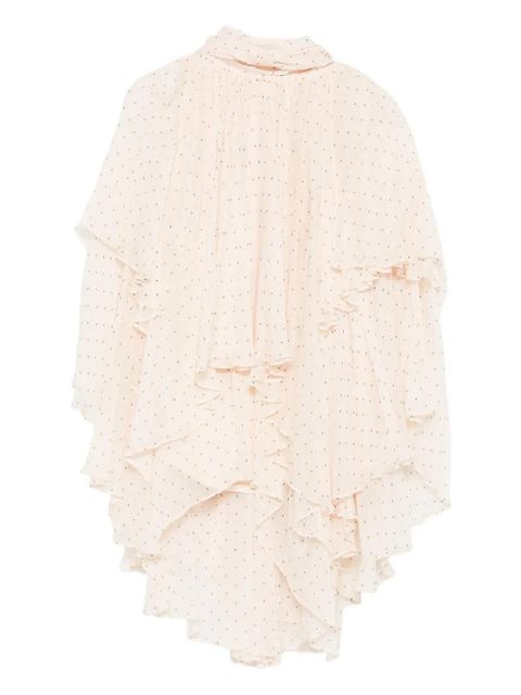 ZIMMERMANN pleated polka-dot blouse - Neutrals - zdjęcie produktu nr 1