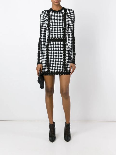 Balmain checked knit dress - Black