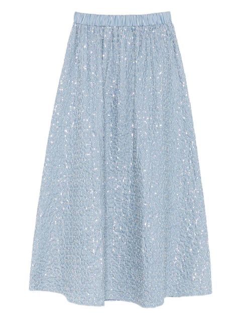 SANDRO striped-pattern embellished maxi skirt - Blue - zdjęcie produktu nr 1
