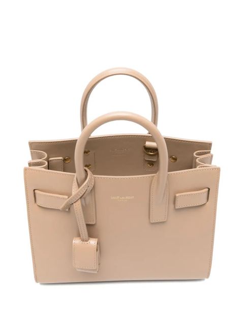 Saint Laurent top handle charm clutch bag - Neutrals