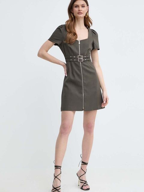 Morgan sukienka RPIRO kolor zielony mini rozkloszowana