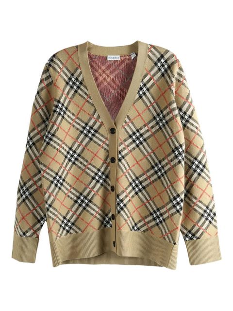 Burberry check-pattern cardigan - Neutrals - zdjęcie produktu nr 1
