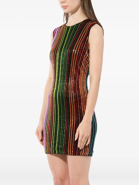 Balmain striped mini dress - Black