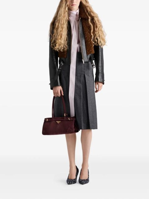 Prada shearling-panelled leather jacket - Black