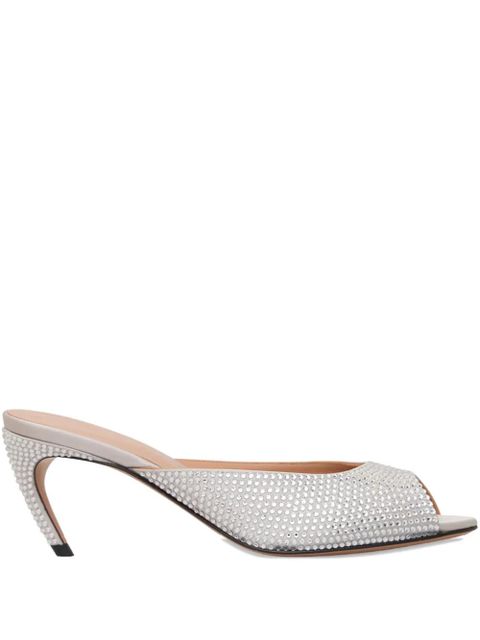 The Attico 65mm crystal-embellished sandals - Silver - zdjęcie produktu nr 1