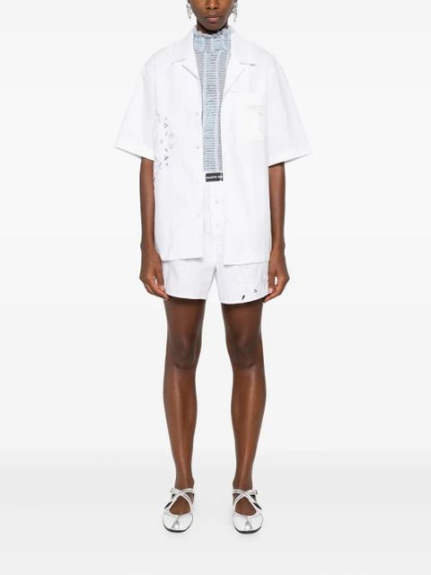 Marine Serre lace-insert short-sleeves shirt - White - zdjęcie produktu nr 2