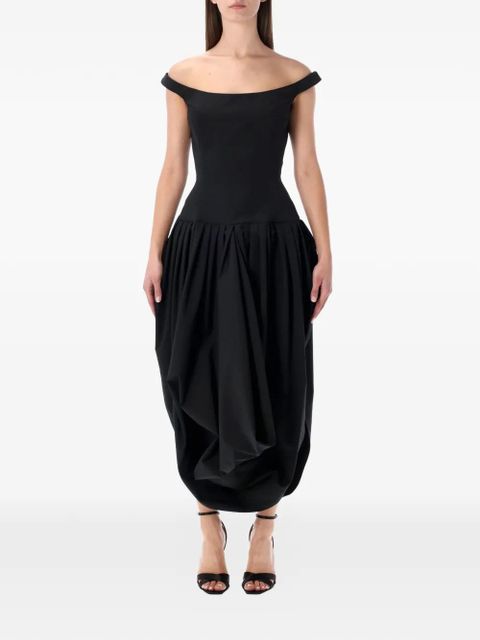 Magda Butrym off-shoulder neck midi dress - Black - zdjęcie produktu nr 1