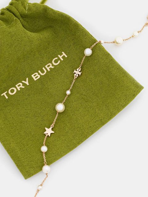 Tory Burch bransoletka pozłacana Delicate Kira Pearl damska 163697-749