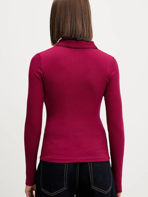 Tommy Jeans longsleeve kolor bordowy DW0DW21933 - zdjęcie produktu nr 2