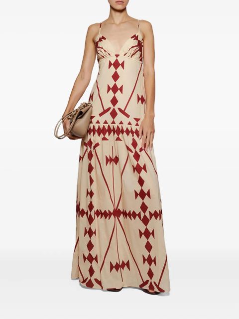 Johanna Ortiz Zea Palm geometric-print dress - Neutrals