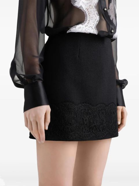 Dolce & Gabbana lace-trimmed mini skirt - Black