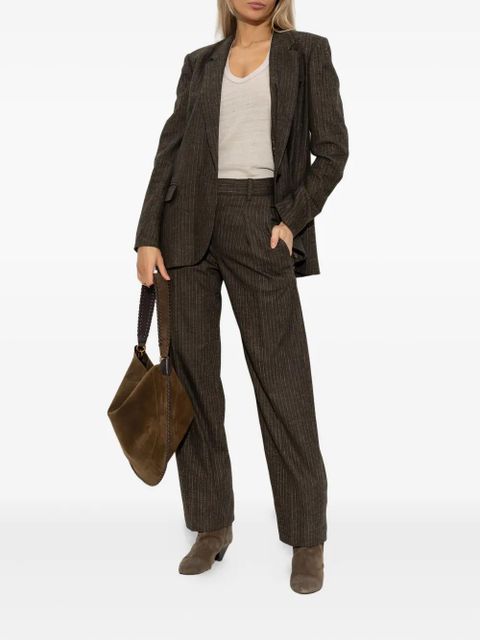 MARANT ÉTOILE Lisetta pinstripe trousers - Brown