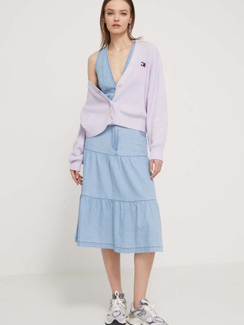 Tommy Jeans top jeansowy kolor niebieski DW0DW17799