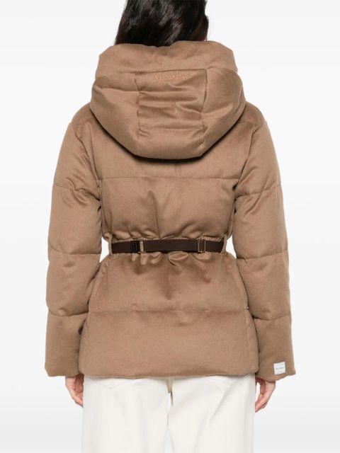 Max Mara hooded belted quilted jacket - Brown