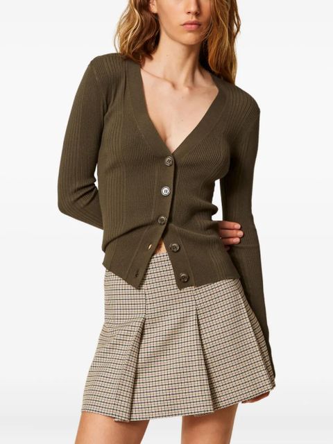 TWINSET rib-knit button cardigan - Green - zdjęcie produktu nr 2