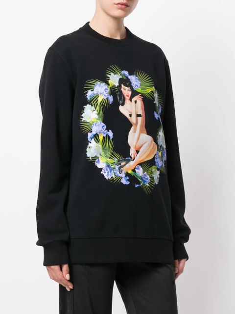 Givenchy pin-up Birds of Paradise print sweatshirt - Black