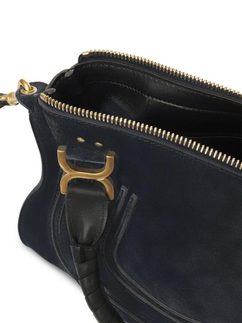Chloé Marcie whipstitch-trim shoulder bag - Blue